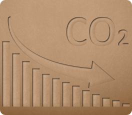 gráfica de CO2 disminuyendo